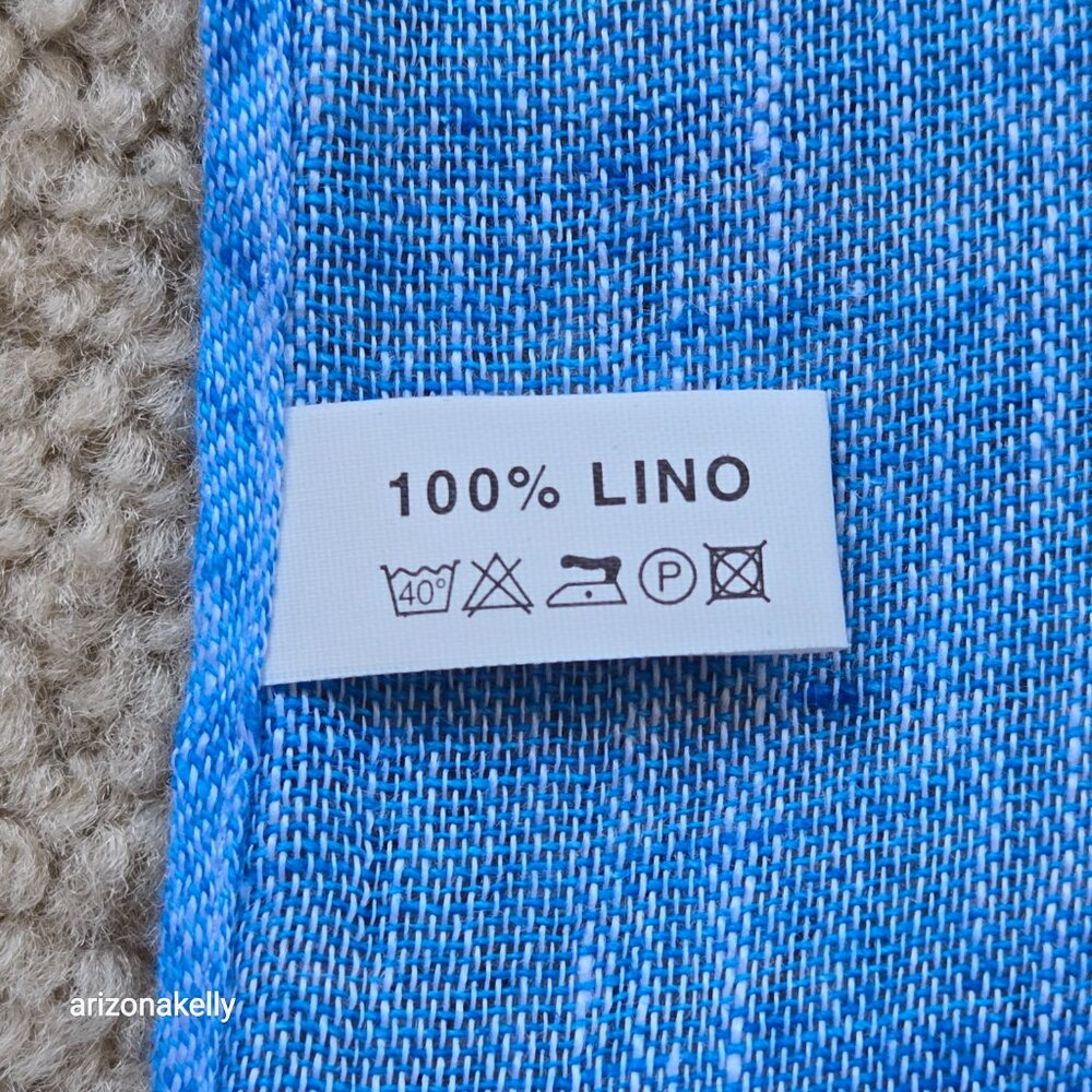 NWOT Turquoise Blue Linen Scarf - Picture 6 of 8
